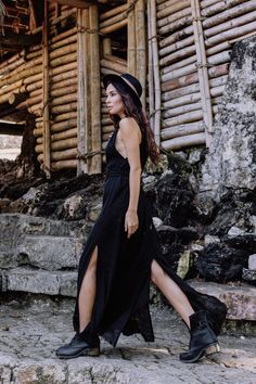 Boho Black Wedding Dress Wrap Black Bohemian Wedding Dress | Etsy Boho Black Wedding, Black Boho Wedding Dress, Black Boho Wedding, Wedding Dress Wrap, Back Braids, Cotton Boho Dress, Wrap Wedding Dress, Goddess Maxi Dress, Black Bohemian