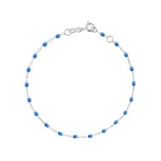 Gigi Clozeau - Classic Gigi Blue bracelet, White Gold, 6.7 Luxury Blue Bracelet Strap Jewelry, Elegant Blue Sterling Silver Chain Bracelet, Luxury Blue Bracelet Jewelry, Luxury Blue Jewelry With Bracelet Strap, Luxury Blue Gold Jubilee Bracelet, Luxury Blue Jubilee Bracelet, Blue Sterling Silver Bracelet With Round Beads As Gift, Luxury Blue Round Bead Bracelets, Modern Blue Beaded Bracelets For Gift