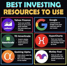 the best investing resources to use in your business infographical poster on black background