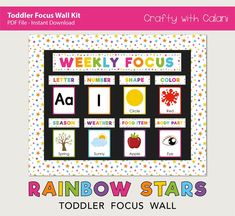 the rainbow stars toddler focus wall kit is available for purchase at crafty with cali