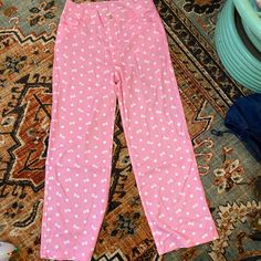 Pants Are Straight Leg Cotton Pants For Spring Sleepover, Cute White High Waist Bottoms, Cute Fitted Loungewear Bottoms, Cute Fitted Bottoms For Loungewear, Cute Wide Leg Spring Bottoms, Cute Pink Fitted Pants, Cute Fitted Pink Pants, Cute White Fitted Bottoms, Cute Fitted White Bottoms