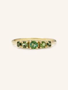 Hand selected green tourmalines with different graduation of colors from yellow to teals, we love this unique color wedding band to wear with your engagement ring or comfortable alone. Color Wedding Band, Colored Wedding Bands, Solid Gold Bracelet, Color Wedding, Solid Gold Band, Jewelry Cleaner, Green Tourmaline, Exquisite Jewelry, Gold Bands