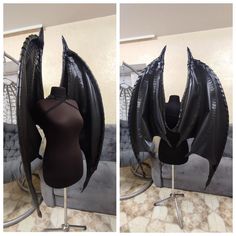 Bat Wings Costume, Cosplay Wings Costume, Vampire Costume, Demon Wings, Black Wings, Bat Wings Cosplay, Halloween Costume, Black Angel Wings - Etsy Black Larp Costume For Halloween, Black Fantasy Costume Accessories For Larp, Black Gothic Cosplay Costume For Costume Party, Black Gothic Costume For Larp, Black Gothic Larp Costumes, Black Gothic Cosplay Costume, Fitted Black Gothic Costume, Black Fitted Gothic Costume, Black Vampire Costume For Larp