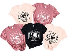 Custom Family Vacation 2024 Shirt, Family Matching Shirt, Family Vacation Shirts, Family Holiday Shirt, Family Cruise Shirt, Family Trip Tee * High quality and super soft, comfortable shirt. Made with top-of-the-line vinyl and pressed with a professional grade heat press. * Please check all color and size charts before place the order. Since all shirts are custom made based on your selection, I don't accept return or exchange unless there is an issue with your order. *We're working with differen Custom Family Vacation Shirts, Family Vacation Shirts Matching, Family Vacation T Shirts, Matching Family Vacation Shirts, Vacation Shirts Family, Family Vacation Tshirts, Vacation 2024, T-shirt Print Design, Family Cruise Shirts