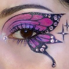 barbie · mariposa · aesthetic Fantasy Make-up, Make Up Designs, Butterfly Eyes, Butterfly Makeup, Model Ideas, Makijaż Smokey Eye, Dope Makeup, Eye Makeup Designs, Edgy Makeup