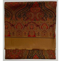 This silk paisley pattern with its border is a reproduction of a paisley from the antique archive of Le Musée de l’Impression sur Etoffes in Mulhouse, France, printed in Italy. It has hand-drawn fringe on two ends and a seam down one side so the back of the fabric never shows, very classy.  It has never been out of its original packaging except to photograph it for this Chairish listing. Vintage Silk Shawl With Paisley Print, Silk Vintage Shawl With Paisley Print, Silk Shawl With Paisley Print In Vintage Style, Vintage Paisley Print Pashmina Shawl, Vintage Silk Pashmina Shawl With Paisley Print, Vintage Jamawar Pashmina Shawl With Paisley Print, Mulhouse France, Textile Museum, Silk Twill Scarf