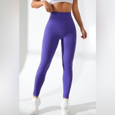 5-7 Business Days Shipping Price Is Firm Features: Basic Style Stretch: Highly Stretchy Material Composition: 90% Polyamide, 10% Elastane Care Instructions: Machine Wash Cold. Tumble Dry Low. Imported Product Measurements: S:Bottom Length 32.28 In, Waist 22.05 In, Hip 28.35 In M:Bottom Length 33.07 In, Waist 23.62 In, Hip 29.92 In L:Bottom Length 33.86 In, Waist 25.20 In, Hip 31.50 In Purple High Waist Stretch Leggings, High Waist Purple Leggings For Gym, Casual High Stretch Purple Tights, High Waist Purple Workout Leggings, Purple High Waist Workout Leggings, Purple Tight Yoga Pants For Casual Wear, Casual Purple Tight Yoga Pants, Purple Fitted Workout Leggings, Purple Tight Workout Leggings