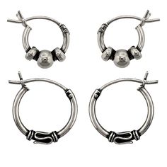 PRICES MAY VARY. Oxidized Bali Hoop Earrings Set 7mm and 10mm Bali Earrings, Hoop Earring Sets, Kids Luggage, Jewelry Earrings Hoops, Earrings Set, Earring Set, Bali, Shoe Jewelry, Hoop Earrings