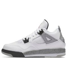 (PS) Air Jordan 4 Retro 'White Cement' 308499-104 Gray Air Jordan 4 Casual Sports Shoes, Gray Air Jordan 4 Casual Sneakers, Gray Air Jordan 4 Casual Streetwear, Casual Gray Air Jordan 4 For Sports, Casual Gray Air Jordan 4 For Streetwear, Casual Gray High-top Air Jordan 4, Casual Gray Air Jordan 4 With Round Toe, Gray Air Jordan 4 Sports Shoes With Round Toe, White High-top Air Jordan 4 Synthetic