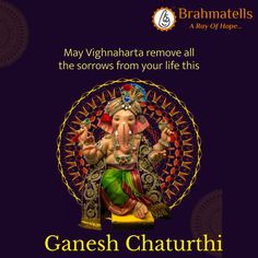 ganesh chaturthi message with an image of lord gandeva on it