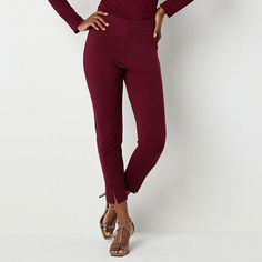 These Worthington women's pull-on pants are a flattering and versatile piece you'll wear again and again for the office or evenings out. They're made from stretch-ponte and have a mid-rise and a skinny-leg silhouette. Wear yours with a blouse and heels. Front Style: Flat FrontFeatures: Stretch FabricClosure Type: Pull OnFit: Skinny FitRise: Mid RiseBase Material: 100% RayonFiber Content: 67% Rayon, 29% Nylon, 4% SpandexFabric Description: PonteInseam: 25 InLeg Style: Skinny LegCare: Machine Wash Large Pants, Pull On Pants, Black Label, Plaid Pattern, Woven Fabric, Stretch Fabric, Mid Rise, Knee Length, Red White