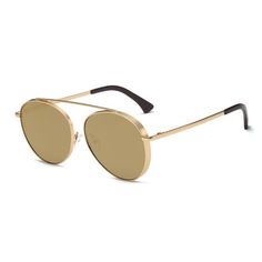 Stay stylish and protected with ODYSSEY. These aviator-style metal sunglasses feature mirrored lenses to keep you looking cool while blocking out harmful rays. Soar into the summer in style. Frame Material: MetalLens Material: PolycarbonateLens Width: 61mmBridge Width: 16mmTemple Length: 143mm100% UVA & UVB Protection Trendy Aviator Sunglasses With Metal Frame For Outdoor, Trendy Outdoor Aviator Sunglasses With Metal Frame, Trendy Gold Sunglasses For Outdoor, Aviator Sunglasses With Uva Protection For Vacation, Modern Mirrored Aviator Sunglasses For Vacation, Gold Sunglasses For Summer Outdoor, Gold Sunglasses For Summer Outdoor Activities, Modern Aviator Sunglasses For Spring Vacation, Spring Aviator Sunglasses With Gradient Lenses