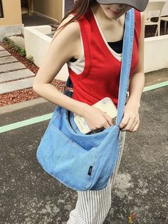 Bird in Bag - Womens Canvas Denim Style Tote Bag, Korean Version for College Leisure Shopping, Large Capacity. Large Capacity Casual Canvas Bag, Casual Large Capacity Canvas Bag, Casual Canvas Bag With Pockets For Spring, Casual Canvas Bag With Adjustable Strap, Casual Spring Canvas Bag For School, Casual Spring Canvas School Bag, Casual Denim Blue Canvas Bag With Large Capacity, Casual Denim Blue Canvas Bag With Adjustable Strap, Casual Spring School Canvas Bag