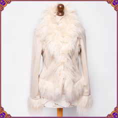 Become the rockstar in this iconic super shaggy afghan jacket! It features a fluffiest faux fur trim with a hidden hook and eye closures. The fabric is an off white/cream acrylic/polyester. It looks wonderful with a vintage suede skirt & gogo knee high boots or casual with jeans ❀ Size M/L  ⫸ IMMACULATE condition! Clean & without any stains or odors. Please see the pictures. ♡ Don't hesitate       to contact me if you would like to see more pictures or have any questions. ⫸ Very unique style ⫸ F Bohemian Long Sleeve Fur Coat With Faux Fur Lining, Fitted Bohemian Outerwear For Winter, Bohemian Outerwear With Faux Fur Lining And Long Sleeves, Bohemian Outerwear With Faux Fur Lining, Bohemian Fitted Outerwear With Faux Fur Trim, Bohemian Fitted Fur Coat For Winter, Fitted Bohemian Fur Coat For Winter, Bohemian Long Sleeve Fur Coat For Fall, Bohemian Long Sleeve Fur Coat