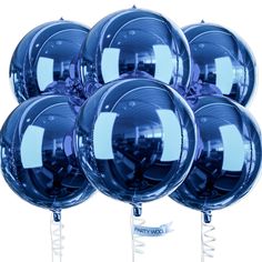 PRICES MAY VARY. 4D BLUE BALLOONS: The package includes 22 inch giant 4D foil balloons (6), inflation straw (1), 3m / 9.8ft ribbon (1), ideal foil balloons for baby shower decorations, first communion decorations, birthday decorations, baptism decorations, party decorations REUSABLE AND HIGH QUALITY: The large 4D foil balloons are made of Nylon Aluminium Foil, which keeps inflated for long time and reusable. With the inflation straw included, it is easy to inflate and deflate HOW TO MAKE IT ROUN Dark Blue Balloons, Denim Baby Shower, Blue Party Decorations, Balloons For Birthday, First Communion Decorations, Blue Birthday Parties, Office Party Decorations, Diamond Party, Silver Balloon