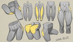 an image of some different types of leggings that are drawn in pencil and ink