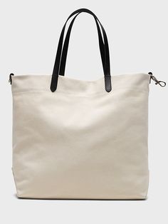 Canvas Tote | Banana Republic Practical Duck Canvas Bags For Everyday Use, Beige Cotton Shoulder Bag, Classic Cotton Canvas Bag, Classic Cotton Shoulder Bag For Everyday, White Cotton Canvas Bag With Leather Handles, Classic Cotton Canvas Bag For Everyday Use, Everyday Canvas Bag With Duck Canvas Lining, Classic Canvas Bag With Removable Pouch For Daily Use, Everyday Practical Canvas Bag With Leather Handles