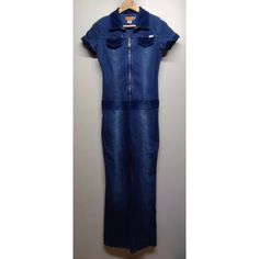 Corduroy Details Cotton Blend Front Zip Stretch Good Condition Retro Y2k 90s Casual Approximate Measurements: Bust: 16" Length: 63" Inseam: 35" 90s Casual, Karl Kani, Y2k 90s, Denim Jumpsuit, Blue Shorts, Jumpsuits For Women, Pant Jumpsuit, Jumpsuit Romper, Color Blue