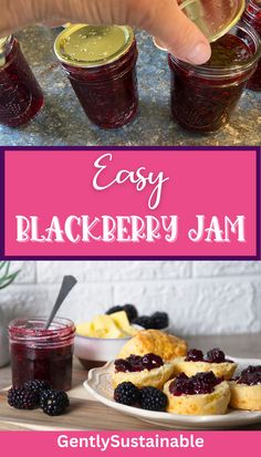 easy blackberry jam recipe in mason jars