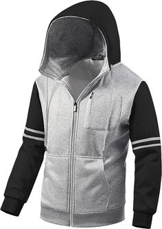 The Men's Soft Fleece Sweatshirt Hoodie is the perfect companion for outdoor activities. Made from 100% polyester, it offers superior warmth and comfort, as well as a lightweight and breathable feel. With its classic hoodie design, it offers a relaxed, casual fit that is perfect for any chill in the air. 100% Polyester Zipper closure Machine Wash ☞Windproof Design: Men's hoodie lightweight jacket Outer fabric has high moisture absorption, breath-ability and quick-drying.Stretchy ribbed cuff and Gray Hooded Jacket With Fleece Lining For Streetwear, Gray Fleece Jacket With Fleece Lining For Streetwear, Gray Fleece Hooded Jacket For Streetwear, Gray Hooded Fleece Jacket For Streetwear, Gray Fleece-lined Hoodie For Streetwear, Gray Outdoor Hoodie With Fleece Lining, Gray Hooded Fleece Jacket With Fleece Lining, Gray Hooded Fleece Jacket With Pockets, Gray Hoodie For Winter Outdoor Activities