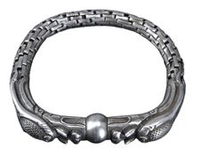 "c1890 Antique Chinese Silver Dragon Link Bracelet. Really nice solid silver (80% or more) Chinese link bracelet. It has a revolving ball in the center that threads in the other end. Very ingenious from a guaranteed over 100 year old bracelet. No significant issues, illegible Character stamp. Approximately 7\" inside diameter 38.4 grams, guaranteed late 19th to very early 20th century." Antique Engraved White Gold Bracelets, Luxury Formal Bracelet With Oxidized Finish, Victorian Sterling Silver Bracelets In Antique Silver, Antique Silver Jubilee Bracelet, Antique Silver Bracelet With Jubilee Detail, Antique Engraved Sterling Silver Bracelet For Formal Events, Antique Sterling Silver Clasp Bracelet For Formal Occasions, Antique Bracelet With Sterling Silver Clasp For Formal Occasions, Antique Bracelets With Sterling Silver Clasp For Formal Occasions