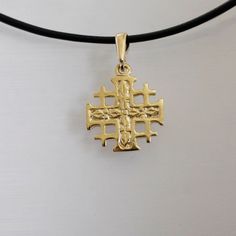 "Jerusalem cross necklace is made of solid gold, and it can be a beautiful, meaningful Birthday gift for a sister or mother since it fits equally adult woman or teenager. Choose the color of gold, and I'll gladly make this delicate openwork pendant for you. ● Pendant height with loop 0.96\" (2.4 cm) ● Width 0.68\" (1.7 cm) ● A black leather cord 18\" (45 cm) with goldfilled clasps is added. I can change the cord length by your choice. Please mention it when you make the order. ● You can additionally buy the gold chain here: https://etsy.me/3ERIIxI Follow me on Facebook: @Artleah.jewelry Welcome to my second shop with unique designer jewelry: www.etsy.com/shop/ArtleahBoutique Plan ahead! Each jewelry piece is made to order, with strict quality control and professional pride. This means you Yellow Gold Cross Necklace As A Gift, Yellow Gold Cross Necklace Pendant As Gift, Yellow Gold Cross Necklace Gift, 14k Gold Cross Pendant Necklace For Gift, Christian Jewelry For Women, Yellow Gold Cross Necklace, Black Leather Necklace, Gold Cross Necklace, Solid Gold Chains