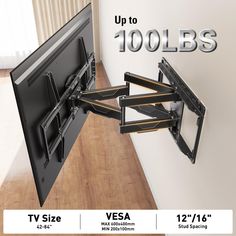 the tv wall mount is up to 100lbs and has two extra flat screen screens