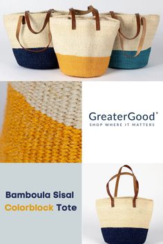 When you shop at GreaterGood®, you're supporting people, pets, and the planet 🌎 Discover our collection of clothing, jewelry, gifts, and more! Basket Weaver, Kids Purse, Color Block Tote, Clothing Jewelry, Diy Bags Purses, Gifting Ideas, Handmade Tote, Change Maker, Charity Shop