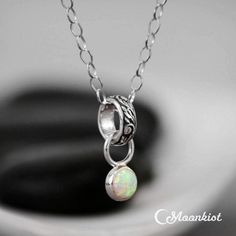 Dainty Silver Nature Inspired Opal Pendant Necklace | Moonkist Designs Opal Pendant Necklace, Single Stone, Opal Pendants, Boho Wedding Dress, Drop Pendant, Stone Pendants, Link Chain, Nature Inspired, Chain Lengths