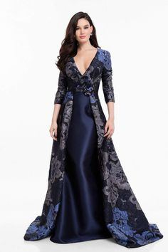 Terani Couture - 1821M7572 Three Tone Jacquard Floral Print Dress Floral Evening Gown, Baju Kahwin, Special Occasion Gowns, Cocktail Dress Wedding, Terani Couture, فستان سهرة, Groom Dress, Fesyen Wanita, Beautiful Gowns