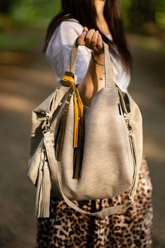 Grey Canvas Bag With Yellow Leather Stripes. Hobo Purse | Etsy Canvas Hobo Bag, Slouchy Hobo Bag, Yellow Handbag, Practical Bag, Hobo Purse, Jairzinho, Shoe Covers, Yellow Leather, Bag Canvas