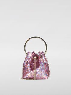 Mini Bag JIMMY CHOO Woman color Pink Bob Bon, Jacob Cohen Jeans, Jimmy Choo Clutch, Jimmy Choo Handbags, Micro Bag, Jimmy Choo Bag, Studded Bag, Quilted Tote Bags, Satin Bags