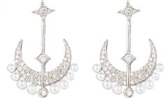 EYE CANDY LOS ANGELES Cleo CZ & Imitation Pearl Crescent Moon Drop Earrings | Nordstromrack Moon Drop, Cz Stone, Crescent Moon, Crescent, Eye Candy, Cubic Zirconia, Crown Jewelry, Sparkle, Angeles