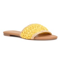 Yellow Slides, Shop Shoes, Shoes Dress, Shoes Casual, Shoe Sale, Flat Sandals, Slide Sandals, Nine West, Shoes Boots