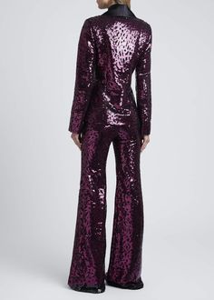 We guarantee this is an authentic HALPERN SEQUINNED FLARED TROUSERS & BLAZER SET SIZE 40 or full money back. This Product is in Excellent condition ( PLEASE REFER TO PHOTOS) Luxurysnob is not affiliated with HALPERN. We guarantee this is an authentic HALPERN item or 100% of your money back. HALPERN is a registered trademark of HALPERN. Glamorous Fitted Pantsuit For Fall, Formal Fitted Sequin Pantsuit, Fitted Sequin Pantsuit For Evening, Formal Sequined Long Sleeve Pantsuit, Evening Sequin Long Sleeve Pantsuit, Evening Long Sleeve Sequin Pantsuit, Formal Long Sleeve Sequin Pantsuit, Fall Party Full Length Pantsuit, Fitted Sequined Pantsuit With Long Sleeves