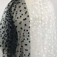 Spring Polka Dot Tulle Dress, White Swiss Dot Party Dress, Sheer Black Tulle Fabric For Party, Black Tulle Fabric For Wedding, Black Swiss Dot Party Dress, Black Tulle Fabric For Party, Elegant White Tulle Fabric For Party, Sheer Tulle Fabric For Summer Party, Sheer Organza Tulle Fabric For Party