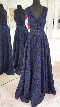 Blue Lace Prom Dress, Formal Evening Dresses Long, Navy Prom Dresses, Beaded Strap, Lace Prom Dress, A Line Prom Dresses, Lace Evening Dresses, Navy Lace, Prom Dresses Lace