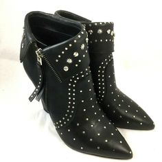 Brand New! Sam Edelman ‘Royce’ Studded Ankle Bootie. A Few Small Dents In Leather Wedge Heel Silver Studded Detail On Uppers Side Zipper Pointed Toe Cuffed Ankle Genuine Leather Triangle Heel 4” Beautiful Condition! No Box All Listings Are Cross-Posted (D21/026ems) Spring Party Ankle-high Wedge Boots, Spring Ankle-high Wedge Boots For Party, Leather Wedge Boots For Fall Party, Party Wedge Boots With Round Toe, Ankle-high Wedge Boots For Fall Party, Fall Party Leather Wedge Boots, Fall Party Wedge Boots With Pointed Toe, Studded High Heel Boots For Fall, Edgy Pointed Toe Wedge Boots For Fall