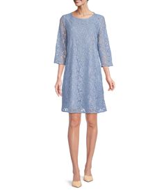 Shop for Caroline Rose Lace Round Neck 3/4 Sleeve Shift Dress at Dillard's. Visit Dillard's to find clothing, accessories, shoes, cosmetics & more. The Style of Your Life. Fitted Half Sleeve Lace Dress For Spring, Spring Dresses With Lace Sleeves And Stretch Fit, Spring Half Sleeve Lace Dress, Elegant Half Sleeve Lace Dress For Spring, Spring Dress With Lace Sleeves And Half Sleeve, Spring Formal Lace Dress With 3/4 Sleeves, Spring Lace Dresses With Half Sleeves, Spring Lace Dress With Half Sleeves, Embroidered Lace Dress For Spring, Knee-length