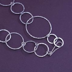 "40\", vintage sterling silver handmade necklace, fine 925 silver textured flatten circle chain, silver tested" Silver Chain For Jewelry Making, Hammered Sterling Silver Necklaces In Silver, Hammered Link Necklace For Gift, Adjustable Link Sterling Silver Necklace, Silver Link Necklace With Adjustable Fit, Adjustable Silver Link Necklace, Silver Nickel-free Link Necklaces, Adjustable Sterling Silver Chain Necklace, Nickel-free Link Silver Necklaces