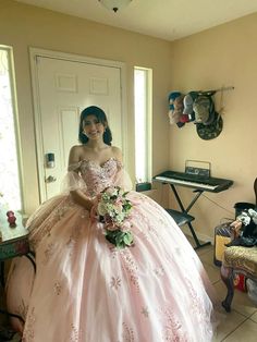 Pink Ball Gown Quinceanera Dress Applique Off the Shoulder Sweet 16 Ve – formalgowns Pink Quince Theme, Light Pink Quinceanera Dresses, Rose Gold Quinceanera, Xv Ideas, Prom Dress Ball Gown, Women Celebrating, Quinceanera Pink, Quinceanera Themes Dresses, Quinceañera Ideas