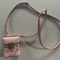 Adorable Mcm Mini Crossbody Bag. Never Used. Luxury Crossbody Phone Bag With Removable Pouch, Luxury Evening Phone Bag With Adjustable Strap, Designer Pink Shoulder Bag With Mobile Phone Pocket, Pink Luxury Mobile Phone Bag, Elegant Pink Phone Bag With Removable Pouch, Mcm Bags, Nike Tennis Dress, Wristlet Purse, Mini Crossbody Bag