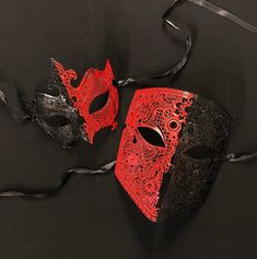 Black Masquerade Mask For Halloween Gift, Black Masks For Carnival, Black Masks And Prosthetics For Carnival Gift, Black Masks And Prosthetics For Carnival, Black Masks For Halloween Gift, Black Halloween Masks As Gifts, Venetian Black Masquerade Mask, Red Eye Mask As Gift, Red Eye Mask As A Gift