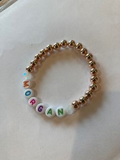 $8 Customizable Rose Gold Name Bracelet, Adjustable Rose Gold Beaded Bracelet With Letter Beads, Adjustable Rose Gold Beaded Bracelet, Hypoallergenic Rose Gold Name Bracelet For Birthday, Everyday Rose Gold Beaded Bracelets With Letter Beads, Custom Name Rose Gold Bracelet, Rose Gold Bracelets, Bracelet For Kids, Rose Gold Beads