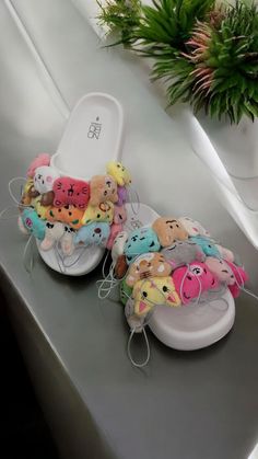 Teddy Bear Slipper Slides- Women Stuff Animals Slide in- Mini Animal Plush Sandals-Open Toe Teddy Bear Slides- Assorted Animal Shoes-Handmade Animal Slides Enjoy these uniqe handmade stuff animal slides ins! Walk in style with these fun stuff animal sandals! You can wear these animal shoes as slippers or a fashion statement. I have enjoy this stuff animal project! These stuff animal shoes are fun and a unique look. Nice back to school pair of shoes.  Size 8 Women slide in sandals.   Comes in dif