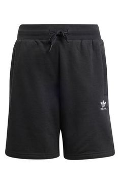 An embroidered Trefoil logo adds a signature athletic element to these comfortably relaxed drawstring shorts made from cotton and recycled fibers. Elastic/drawstring waist Side-seam pockets 70% cotton, 30% recycled polyester Machine wash, dry flat Imported Adidas Cotton Activewear, Adidas Cotton Sporty Activewear, Adidas Sportswear Shorts For Summer, Adidas Summer Sportswear Shorts, Solid Cotton Athletic Shorts For Leisure, Spring Cotton Activewear Shorts, Adidas Cotton Bottoms With Built-in Shorts, Adidas Athleisure Shorts For Spring, Casual Bermuda Athletic Shorts