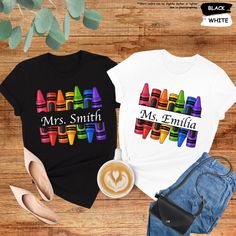 Personalized Teacher Shirt, Custom Name Shirt, Kindergarten Shirt, Back to School Shirt,Kids Shirt,Customized Teacher Shirt,Gift for Teacher Variations  🌟 Welcome to our shop! Before you proceed with your order, please take a moment to review all the details provided below. We want to ensure a smooth and enjoyable shopping experience for you. 🛒 Placing Your Order: 1. Read Carefully: Take your time to go through all the information provided here. 2. Customization: Our products come with predefi Multicolor Short Sleeve Shirt With Name Print, Fun Multicolor Shirt For End Of School Year, Multicolor Short Sleeve School Shirt, Multicolor Short Sleeve Tops For Back To School, Multicolor School Shirt For End Of School Year, Multicolor Shirt For End Of School Year, Multicolor Letter Print Shirt For Back To School, Black School Shirt With Custom Print, Multicolor Short Sleeve Shirt For School Spirit