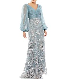 Empire Waist Gown, Mother Of The Bride Dresses Long, Mother Of The Bride Gown, Mother Of Groom Dresses, Mac Duggal Dresses, Trumpet Gown, Mob Dresses, Long Sleeve Gown, Embellished Gown