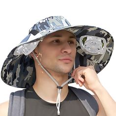 PRICES MAY VARY. Outdoor automatic solar charging fan cap provides sun protection, stays cool & comfortable in summer Convenient USB charging, 2 hours for full charge, 8 hours run time on high speed, 16 hours on medium speed Soft breathable fabric, sweat-absorbing & heat-dissipating, adjustable wind direction Large PVC soft fan blades generate strong wind, safe fan cover design, lasting cooling effect Great for outdoor activities like golf, hiking, running, cycling, fishing, beach trips Are you Breathable Black Bucket Hat For Beach, Uv Protection Bucket Hat For Outdoor Activities, Adjustable Bucket Hat With Uv Protection For Camping, Uv Protection Bucket Hat For Outdoor, Durable Adjustable Sun Hat For Summer, Breathable Adjustable Sun Hat For Outdoor Activities, Durable Adjustable Summer Sun Hat, Breathable Bucket Hat For Outdoor Summer, Black Breathable Sun Hat For Vacation