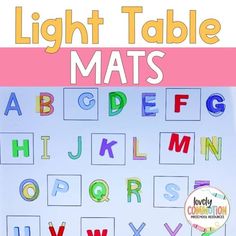 a light table mat with letters and numbers on it for kids to learn how to read